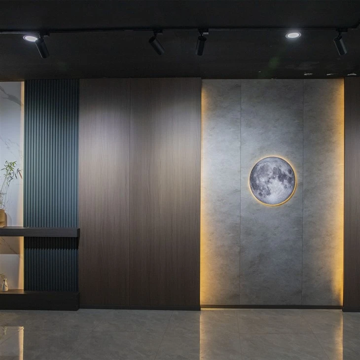 Solid Wooden Veneer Half Round Wall Paneling Board Pine Wood Wall Cladding